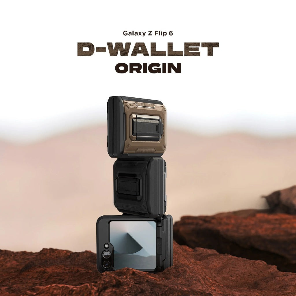 VRS D-Wallet Origin เคสกันกระแทก สำหรับ Samsung Galaxy Z Flip 6 - มีช่องใส่บัตรและขาตั้งในตัว