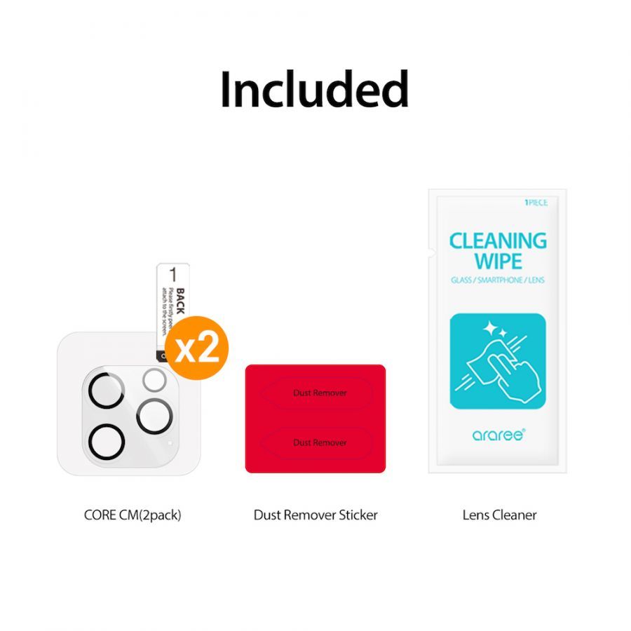 ARAREE Core Camera CM (x2) กระจกกันรอยเลนส์กล้อง สำหรับ 15 Pro Max - สี Clear