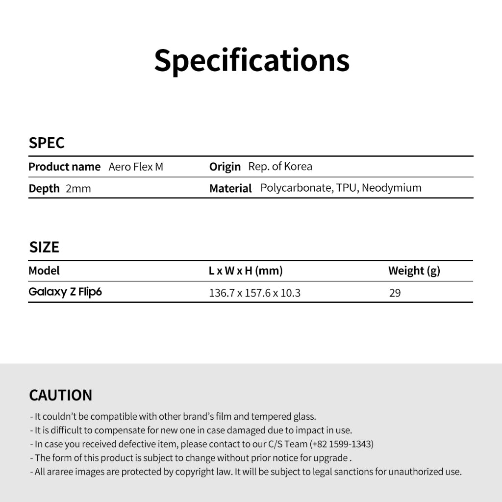 Araree Aero Flex M เคสกันกระแทก สำหรับ Samsung Galaxy Z Fold 6 - แบบมีแม่เหล็ก (Magnetic)