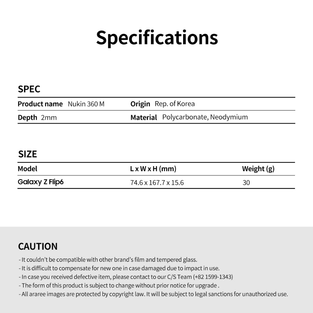 Araree Nukin 360 M เคสกันกระแทก สำหรับ Samsung Galaxy Z Flip 6 - แบบมีแม่เหล็ก (Magnetic)