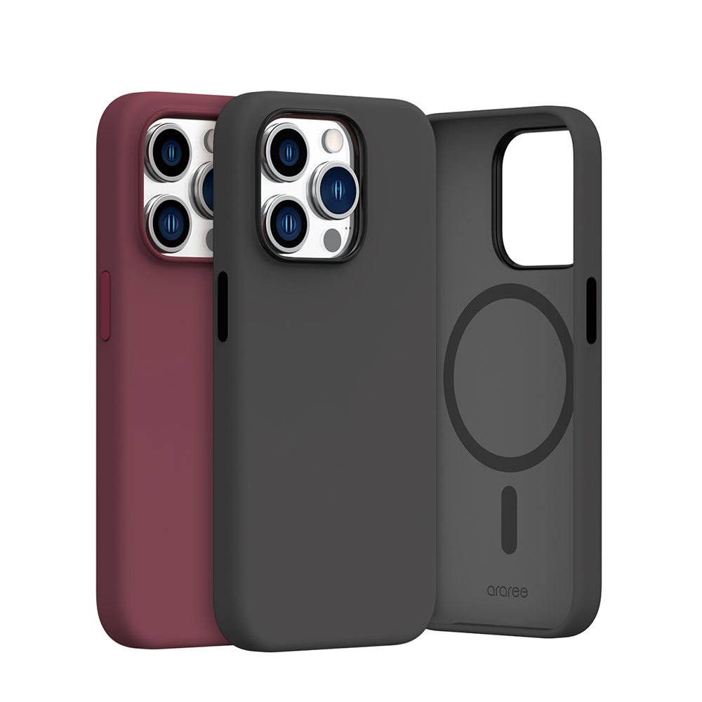 ARAREE Typo Skin M เคส สำหรับ 15 / 15 Plus / 15 Pro / 15 Pro Max  - สี Black / Deep Red