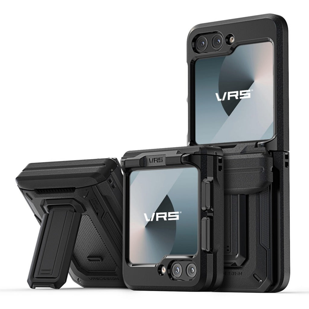 VRS D-Wallet Origin เคสกันกระแทก สำหรับ Samsung Galaxy Z Flip 6 - มีช่องใส่บัตรและขาตั้งในตัว