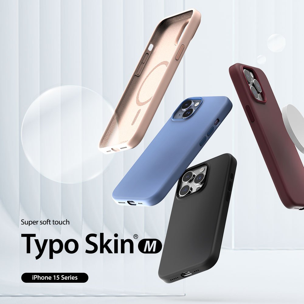 ARAREE Typo Skin M เคส สำหรับ 15 / 15 Plus / 15 Pro / 15 Pro Max  - สี Black / Deep Red
