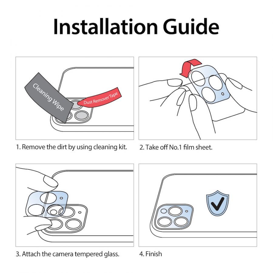 ARAREE Core Camera CM (x2) กระจกกันรอยเลนส์กล้อง สำหรับ 15 Pro Max - สี Clear