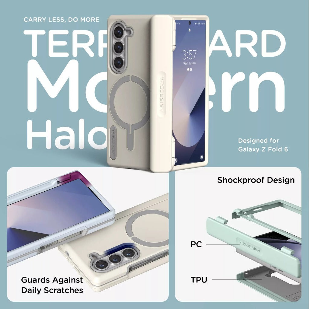 VRS Terra Guard Modern Halo เคสกันกระแทก สำหรับ Samsung Galaxy Z Fold 6 - มีแม่เหล็ก Magnetic