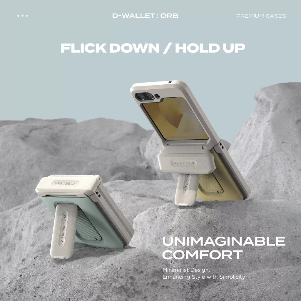 VRS D-Wallet Orb เคสกันกระแทก สำหรับ Samsung Galaxy Z Flip 6 - มีช่องใส่บัตรและขาตั้งในตัว