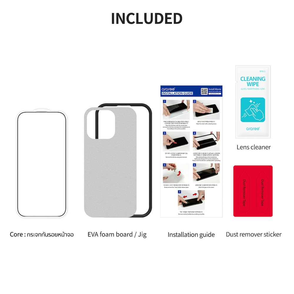 ARAREE CORE GLASS ฟิล์มปกป้องหน้าจอ สำหรับ 16 / 16 Plus / 16 Pro / 16 Pro Max