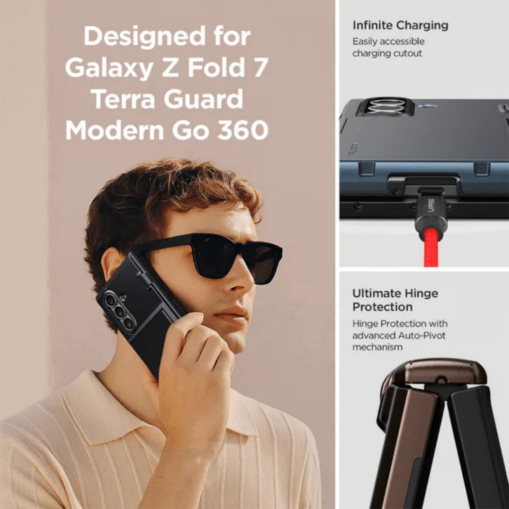 VRS Terra Guard Modern GO 360 Wallet เคสกันกระแทกพร้อมที่ใส่บัตรสำหรับ Galaxy Z Fold 7 - รับประกัน 1 ปี