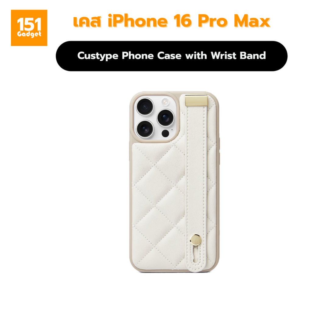Custype Phone Case with Wrist Band เคสหนังพรีเมี่ยมพร้อมสายจับ สำหรับ iPhone 16 Pro Max