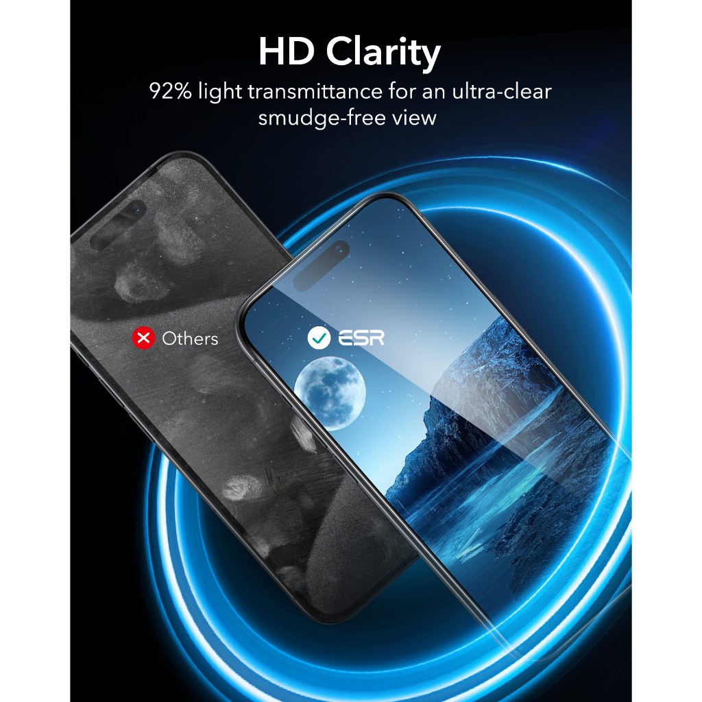 ESR Tempered Glass Screen Protector ฟิล์มกระจกสำหรับ 16 / 16 Plus / 16 Pro / 16 Pro Max - สี Clear
