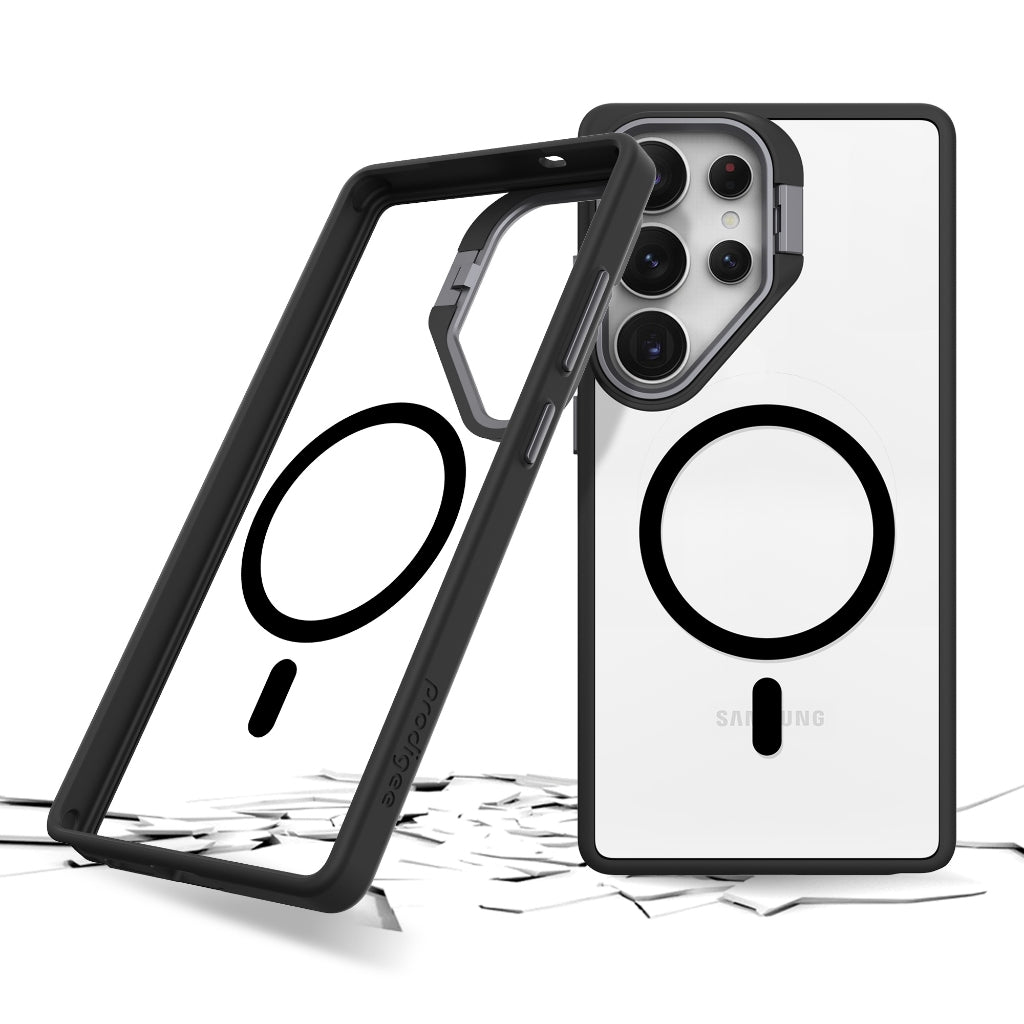 PRODIGEE KICKIT เคสกันกระแทกสำหรับ Samsung Galaxy S25 series (มีขาตั้งตรงเลนส์กล้อง)