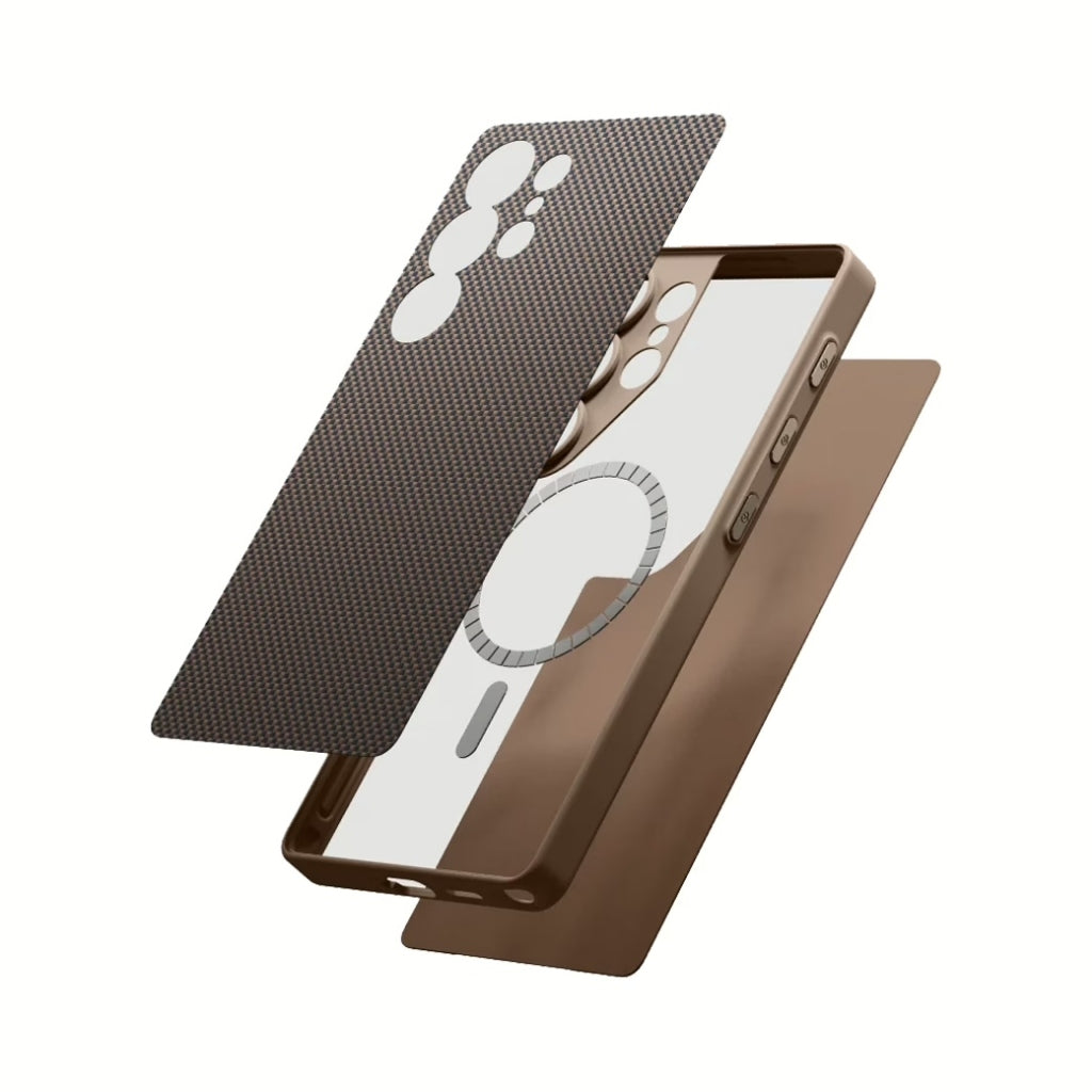 Pitaka PIN Button เคสเส้นใยอะรามิดระดับพรีเมียม Samsung Galaxy S25 Ultra - สี Black/Gold