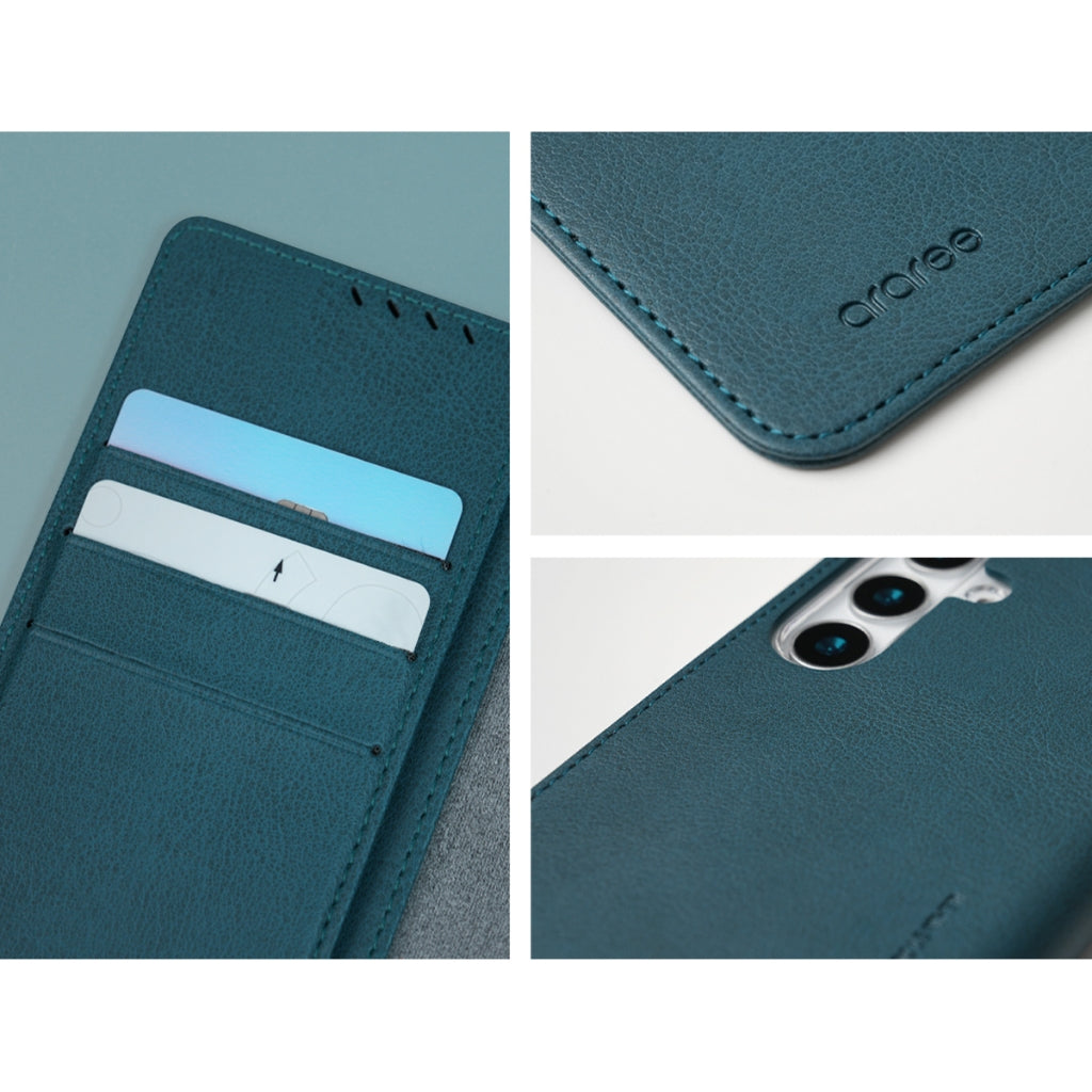 ARAREE MUSTANG DIARY เคสหนังพรีเมียม พร้อมช่องใส่บัตร สำหรับ Samsung Galaxy S25 Series