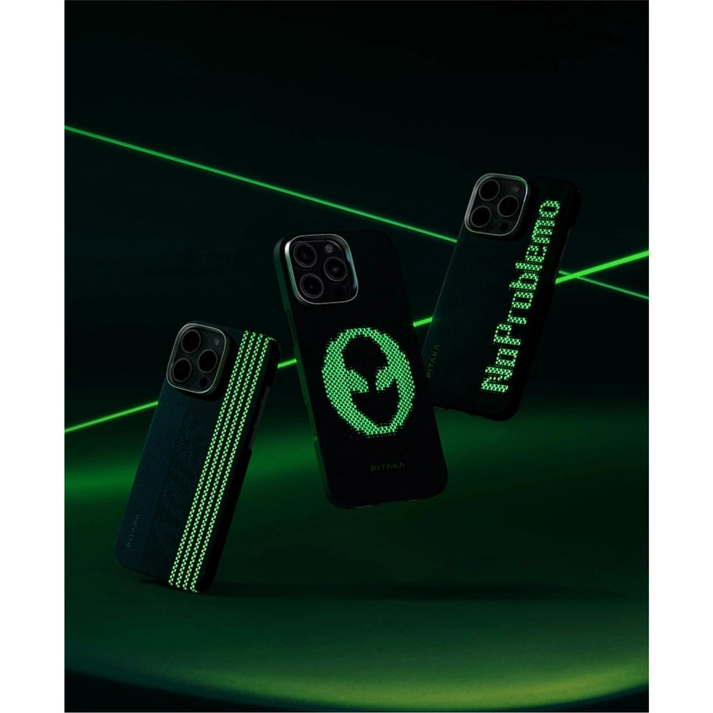 Pitaka Aries Tactile Woven Case เคสเส้นใยอะรามิดเรืองแสงระดับพรีเมียม สำหรับ 16 Pro / 16 Pro Max