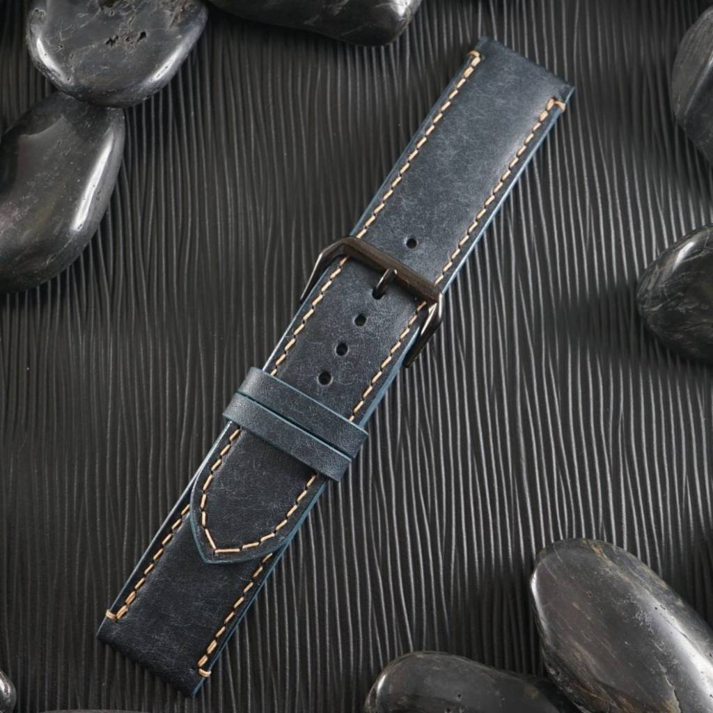 Tanvo สายนาฬิกาหนังแท้ งาน Handmade หนังฟอกฝาดนำเข้าจากอิตาลี ขนาด 22 มม แถมข้อต่อสำหรับ Apple Watch