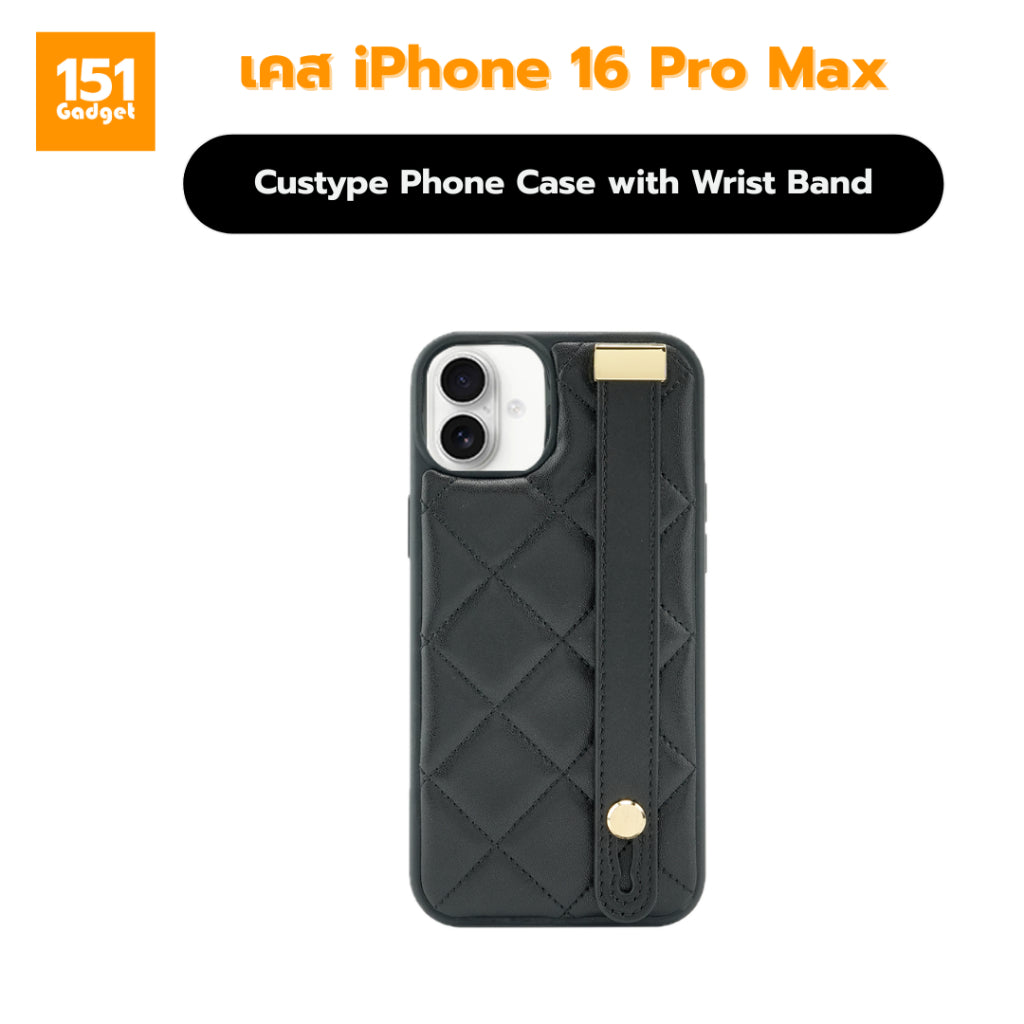 Custype Phone Case with Wrist Band เคสหนังพรีเมี่ยมพร้อมสายจับ สำหรับ iPhone 16 Pro Max