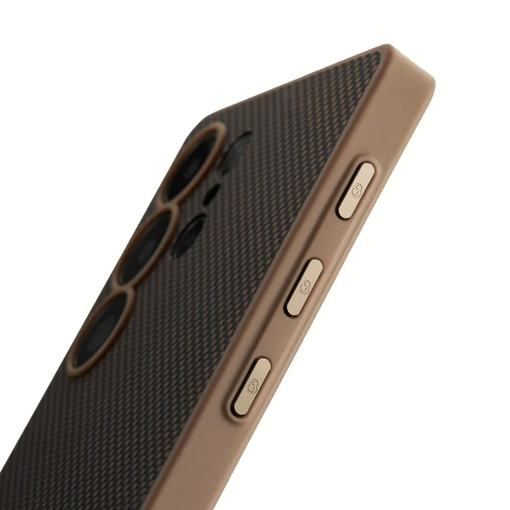 Pitaka PIN Button เคสเส้นใยอะรามิดระดับพรีเมียม Samsung Galaxy S25 Ultra - สี Black/Gold