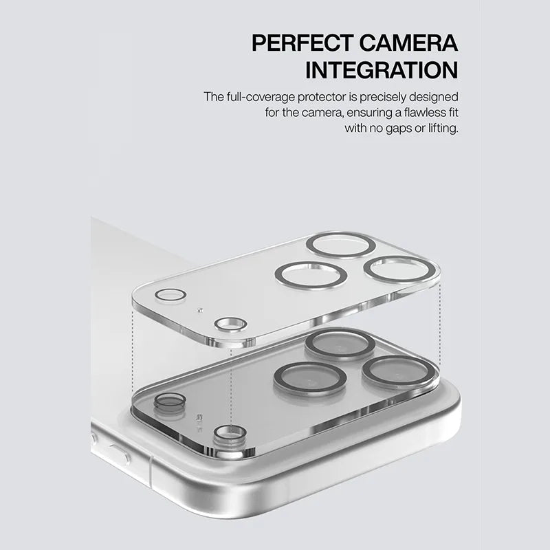 Ples Camera Lens Full Edge Coverage กระจกเลนส์กล้องสำหรับ iPhone 17 / 17 Air / 17 Pro / 17 Pro Max (พร้อมชุดทำความสะอาด)