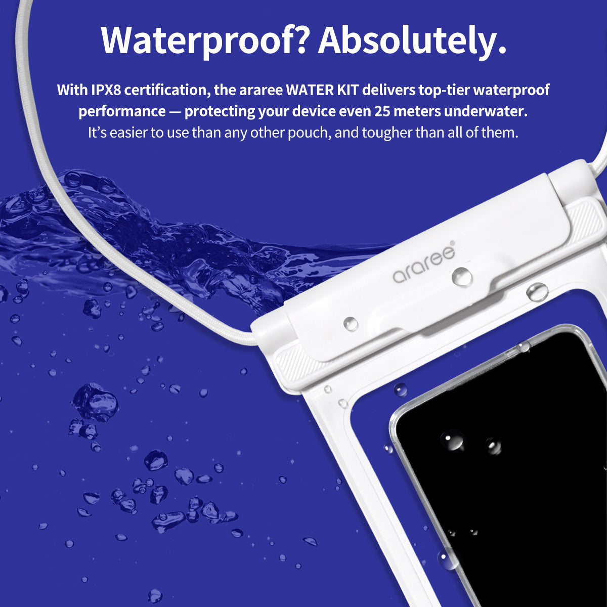 Araree Water Kit ซองกันน้ำพรีเมียมจากเกาหลี สำหรับใส่โทรศัพท์และของมีค่า สามารถใส่ iPhone 17 Pro Max ได้